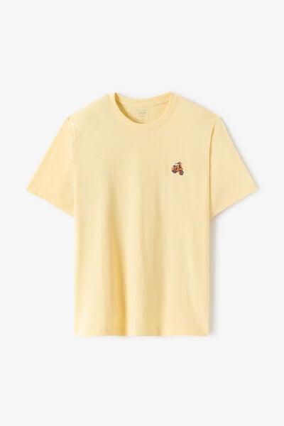 Tee shirt mati&egrave;re flamm&eacute;e broderie poitrine