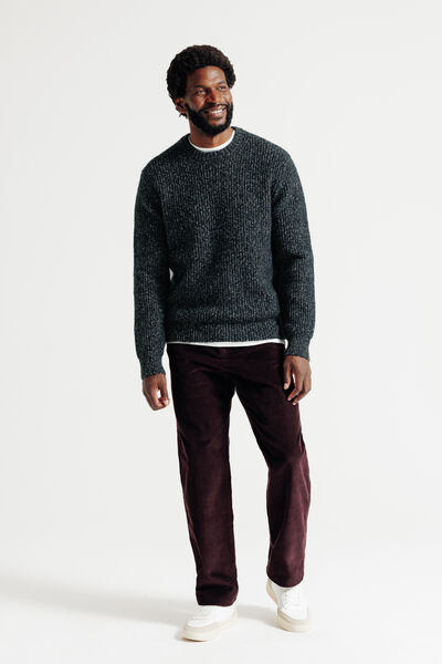 Pull col rond tweed