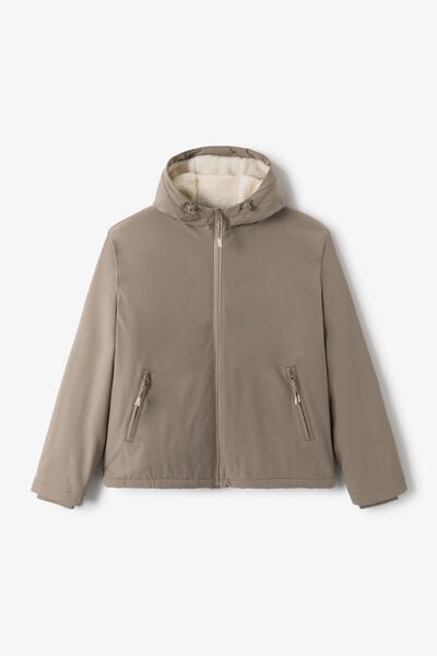 Blouson &agrave; capuche doubl&eacute; en sherpa