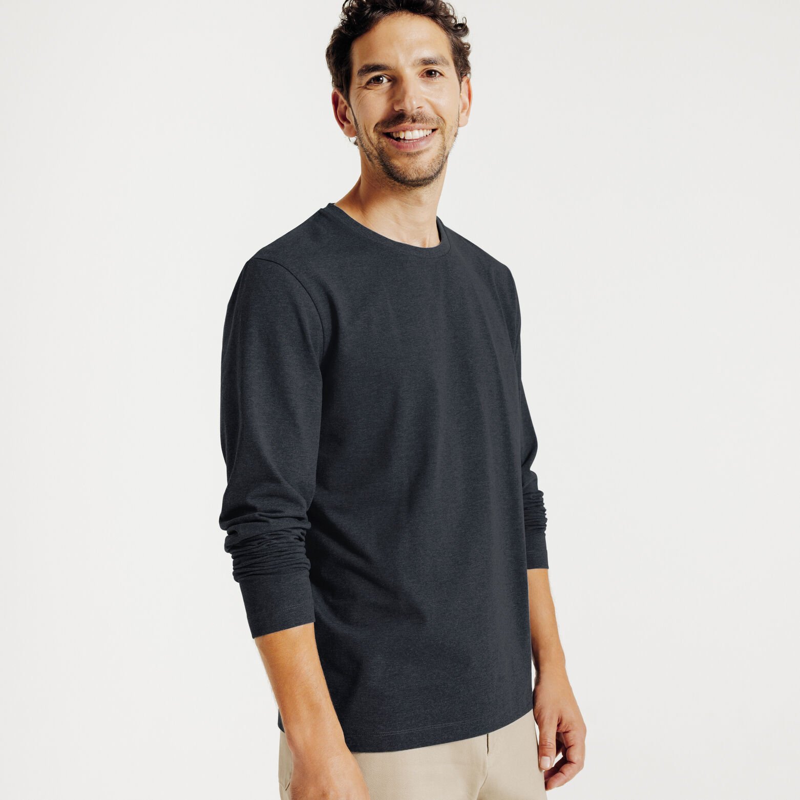 Tee shirt manches longues mati&egrave;re douce