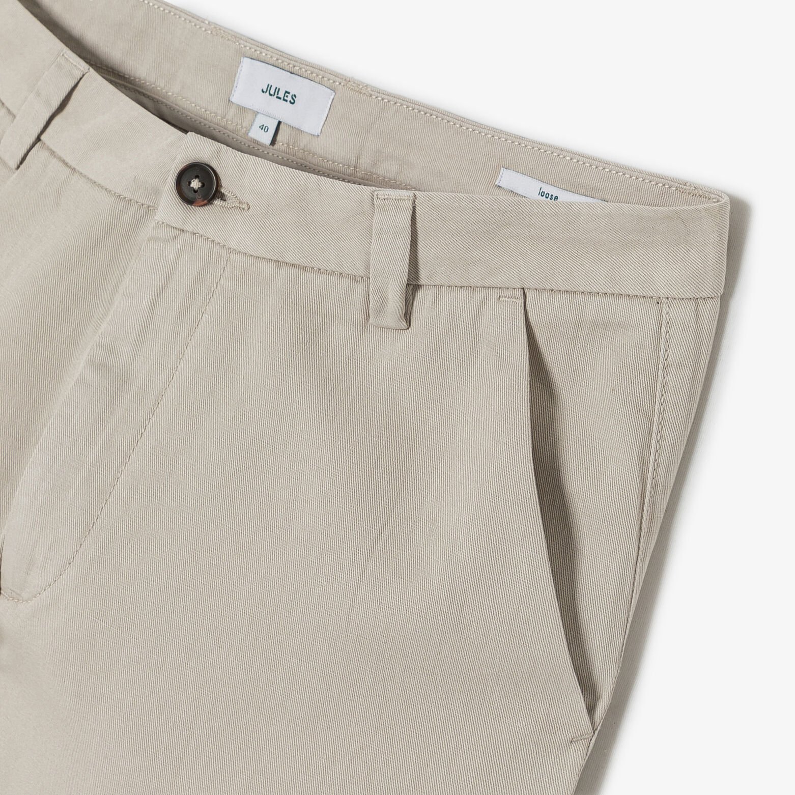 Loose fit chinobroek in katoen en linnen