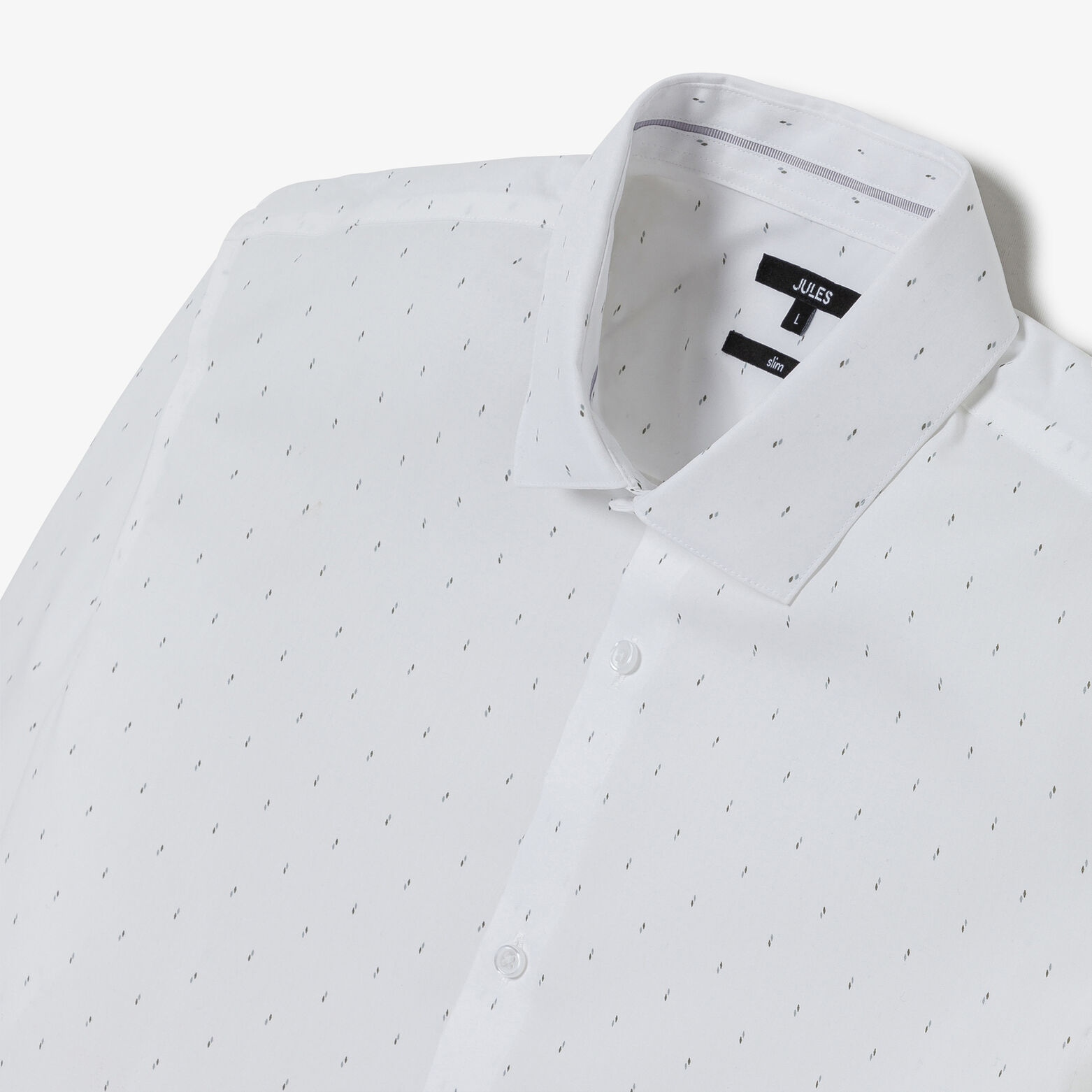 Slim hemd met microprint in katoen