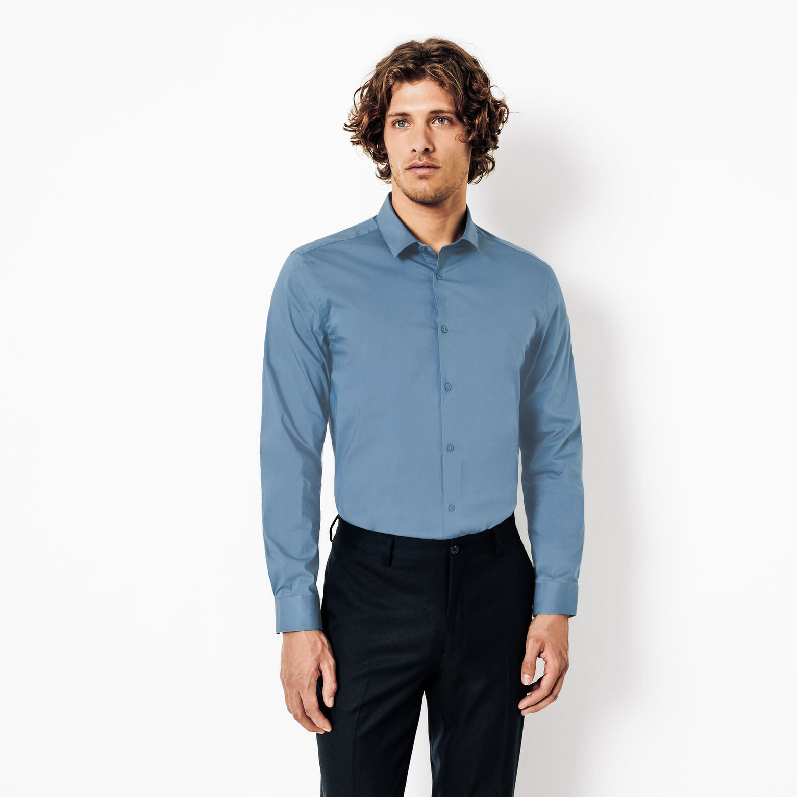 Chemise regular unie coton