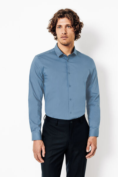 Chemise regular unie coton