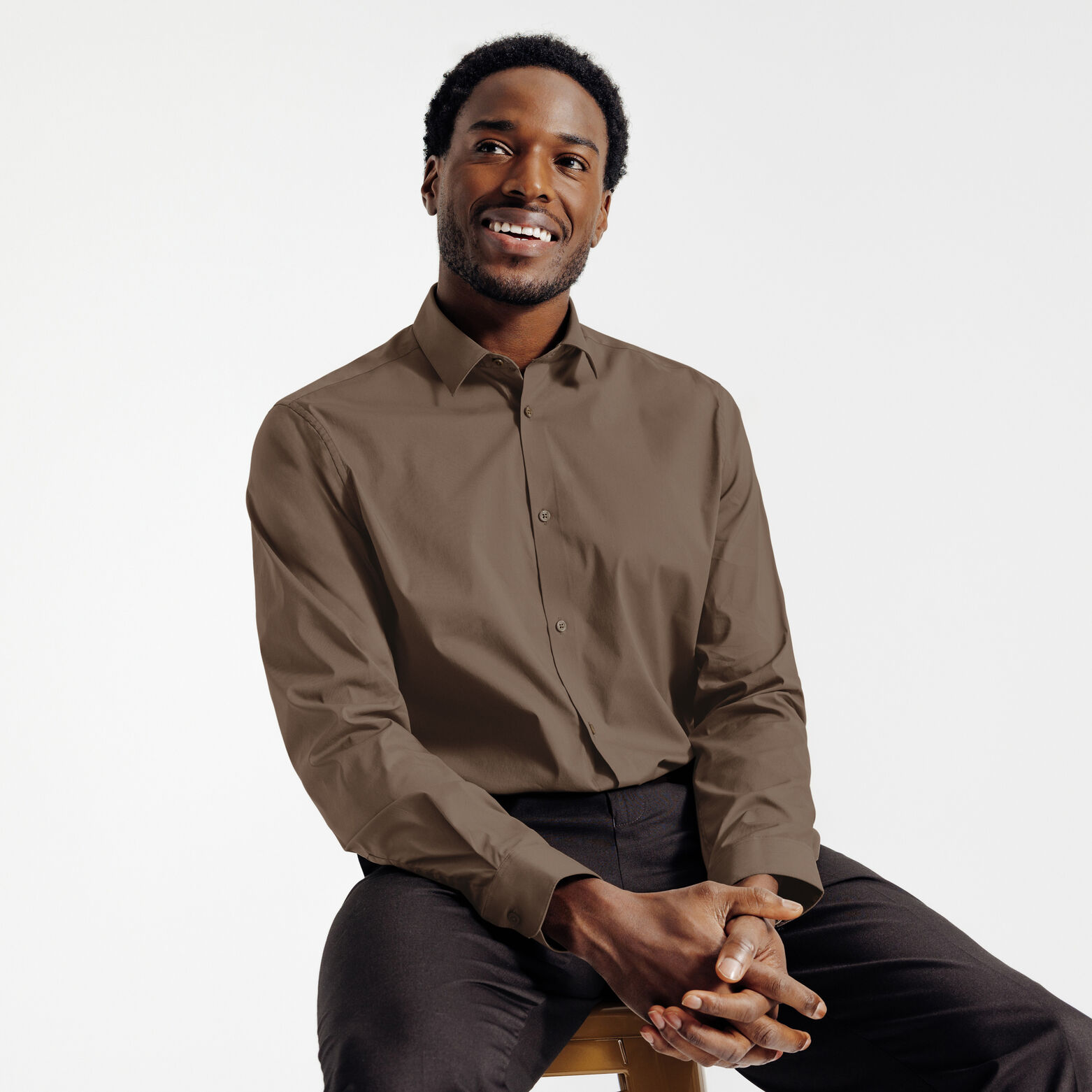 Chemise slim unie coton