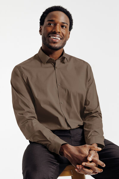 Chemise slim unie coton