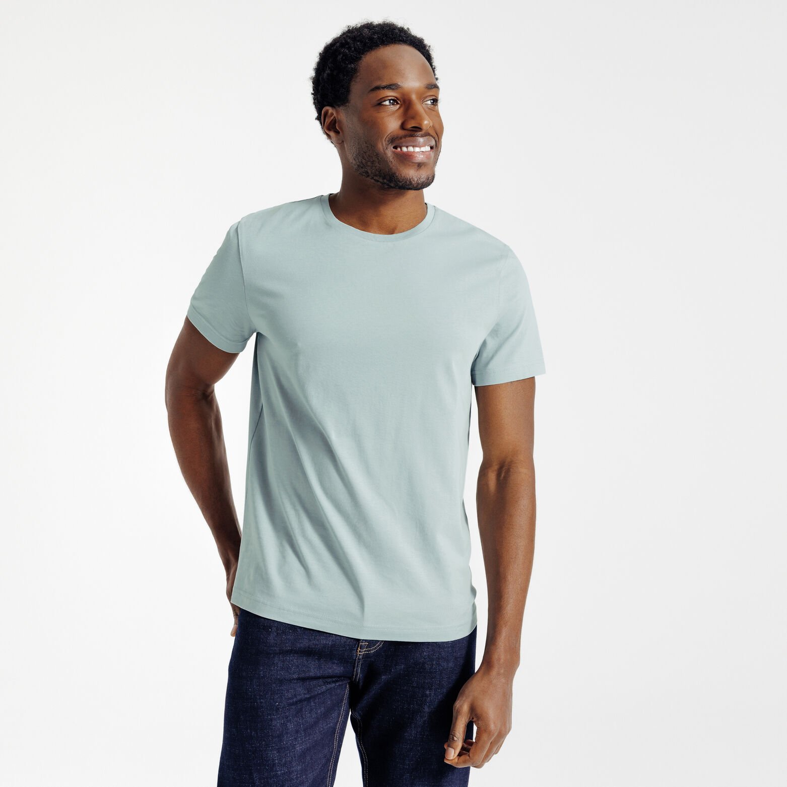 Tee shirt en coton col rond basique