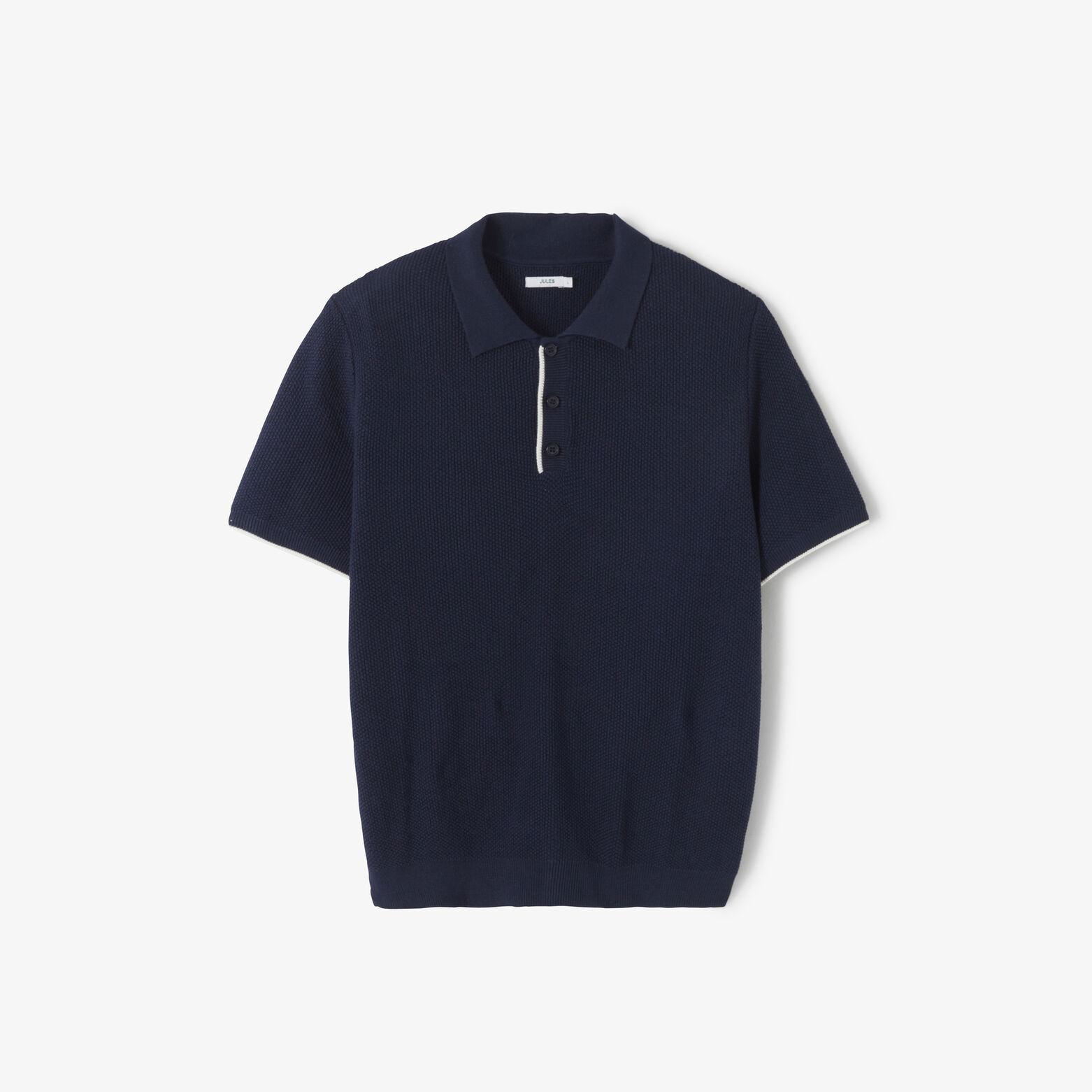 Polo en maille col boutonn&eacute;