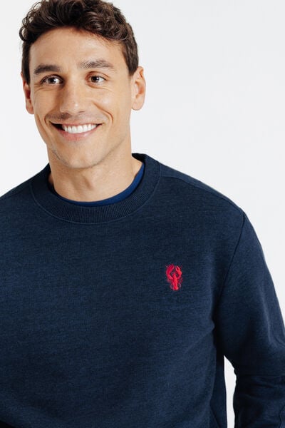 Sweat col rond chin&eacute; broderie poitrine