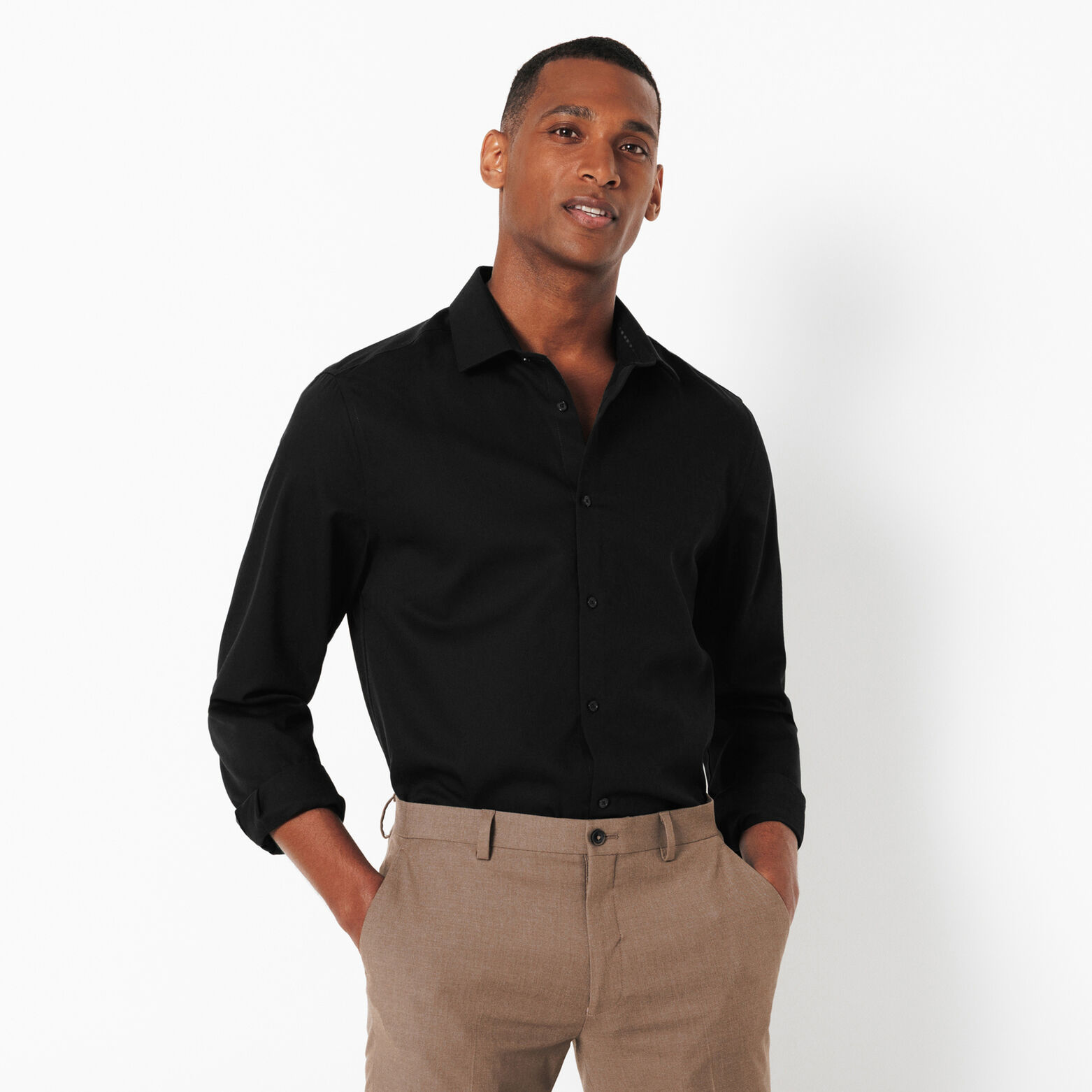 Chemise sans repassage en coton