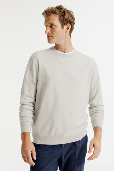 Pull col rond m&eacute;rinos cachemire