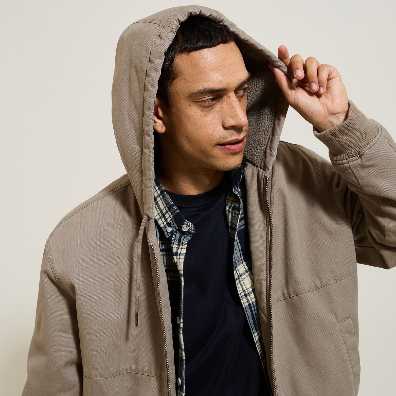 Blouson &agrave; capuche en coton