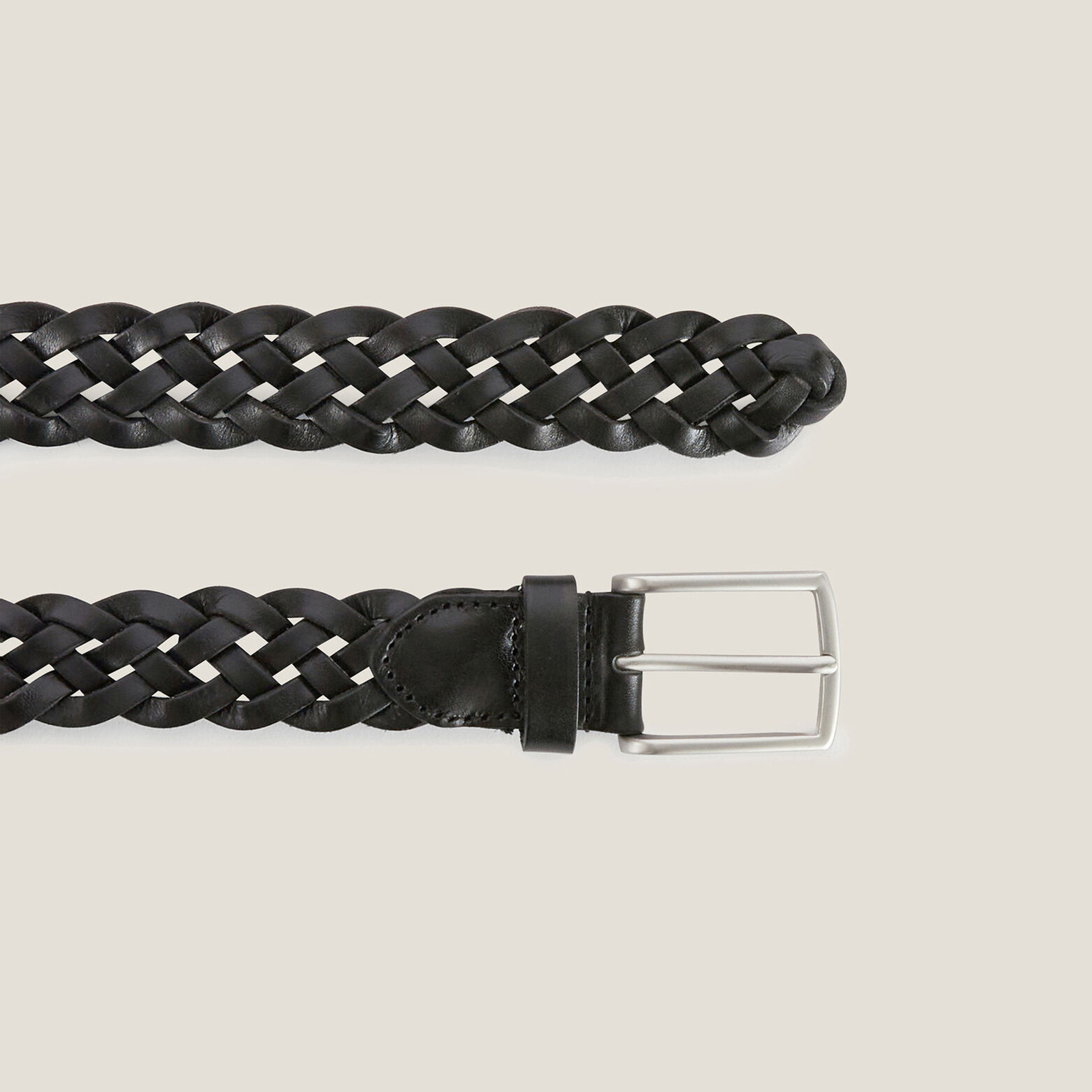 Ceinture tress&eacute;e en cuir