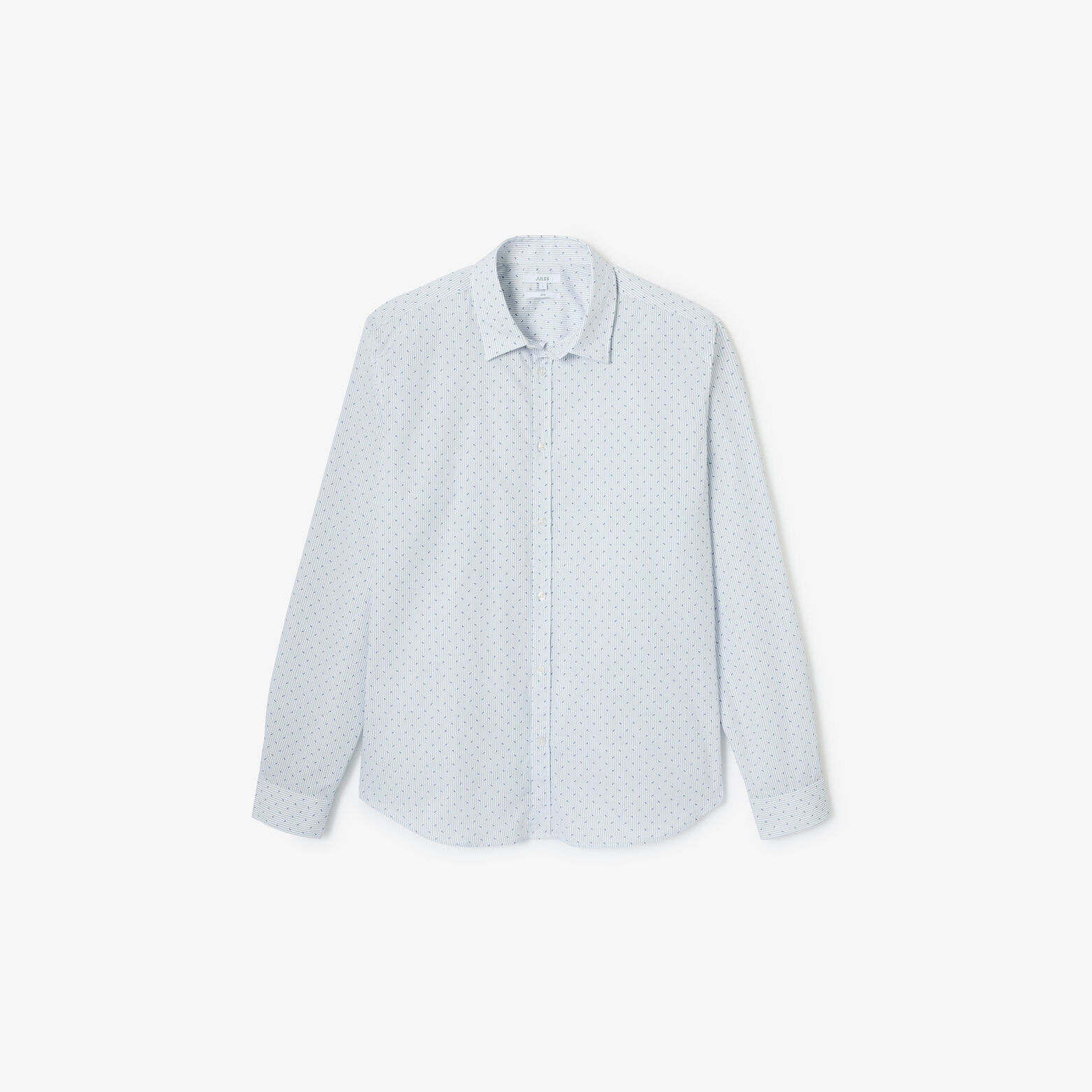 Chemise en coton imprim&eacute; g&eacute;om&eacute;trique slim