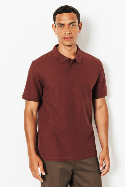 Effen polo in piqu&eacute;katoen met korte mouwen