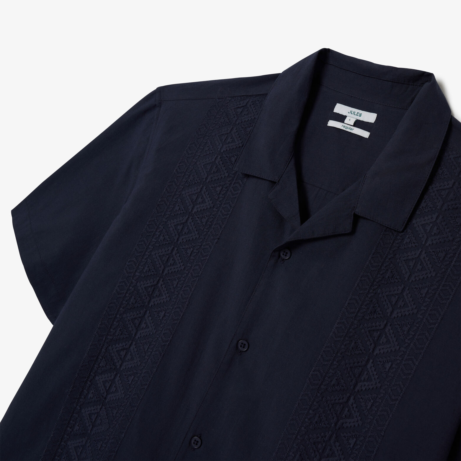 Chemisette regular unie en broderie en coton