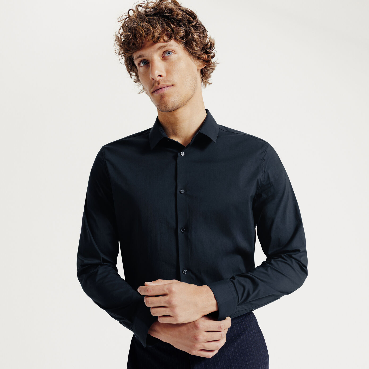 Chemise regular unie coton