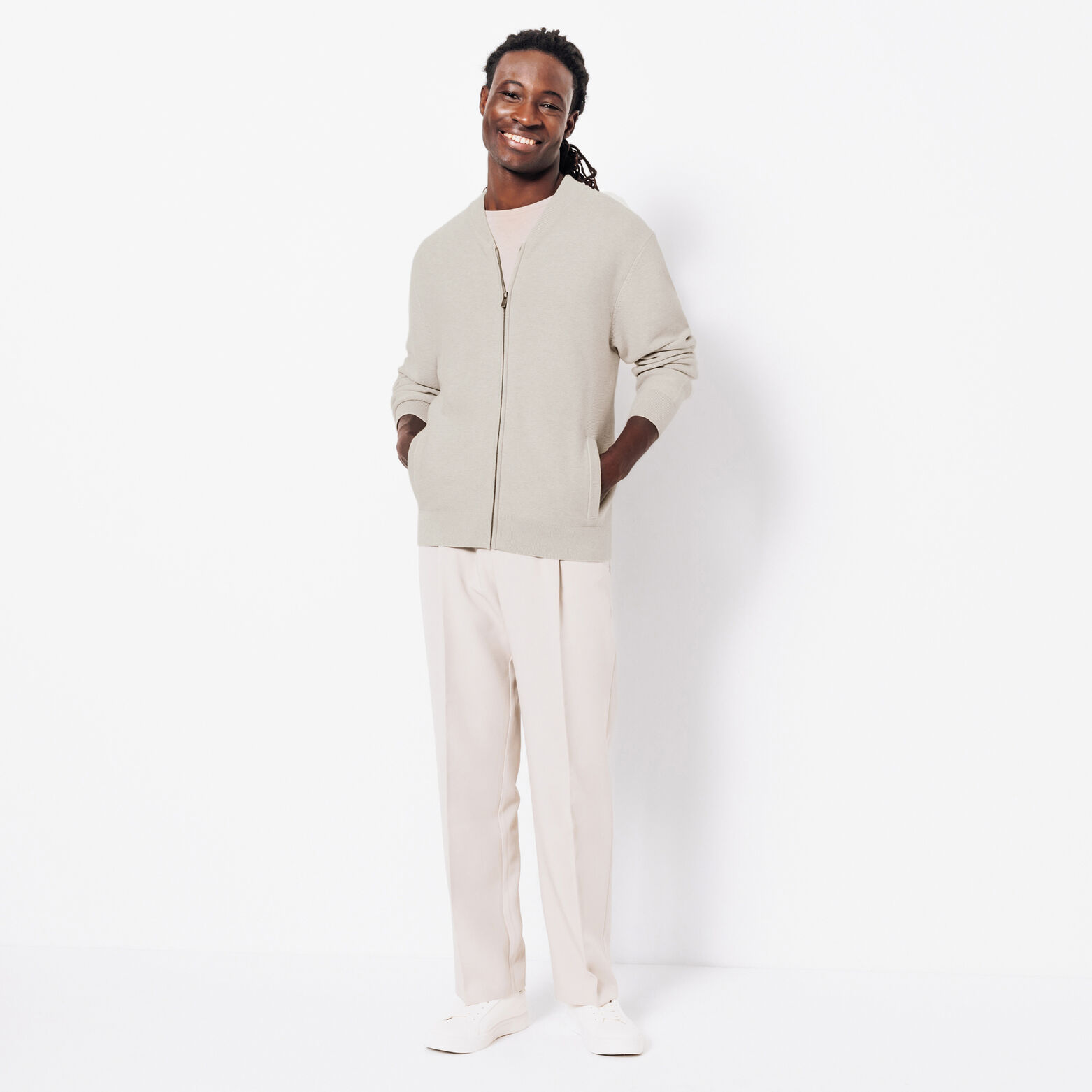 Gilet zipp&eacute; jeux de points col typ&eacute; sport