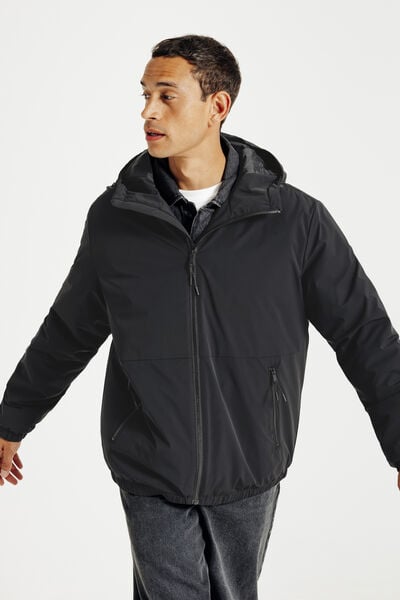 Blouson &agrave; capuche zipp&eacute;