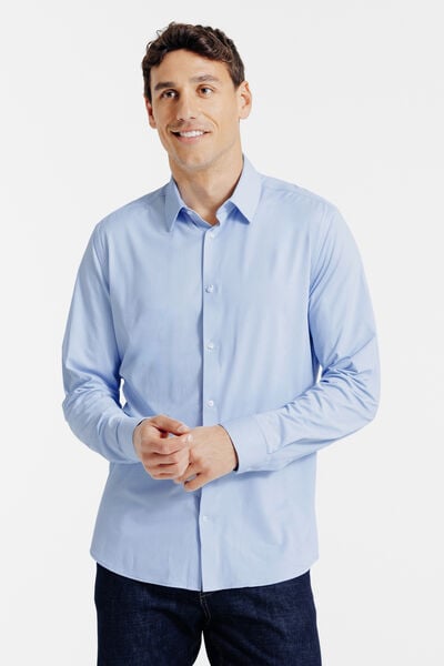Slim fit effen hemd