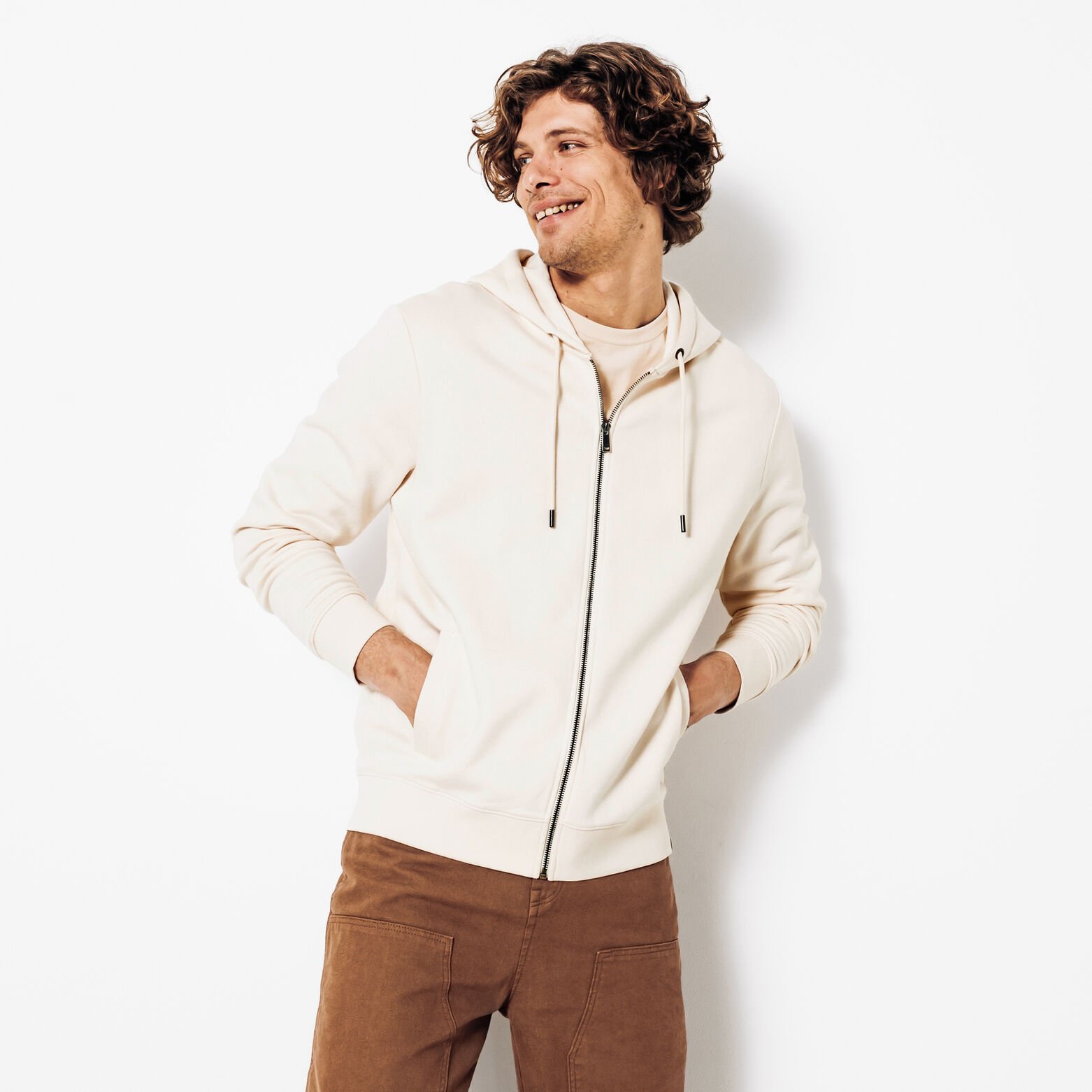 Sweater met kap en rits