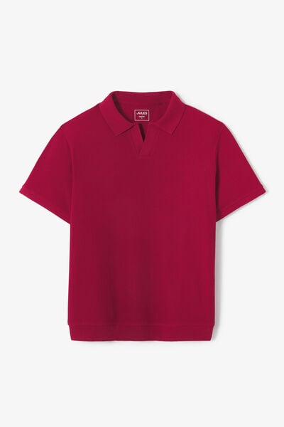 Polo manches courtes textur&eacute; col resort