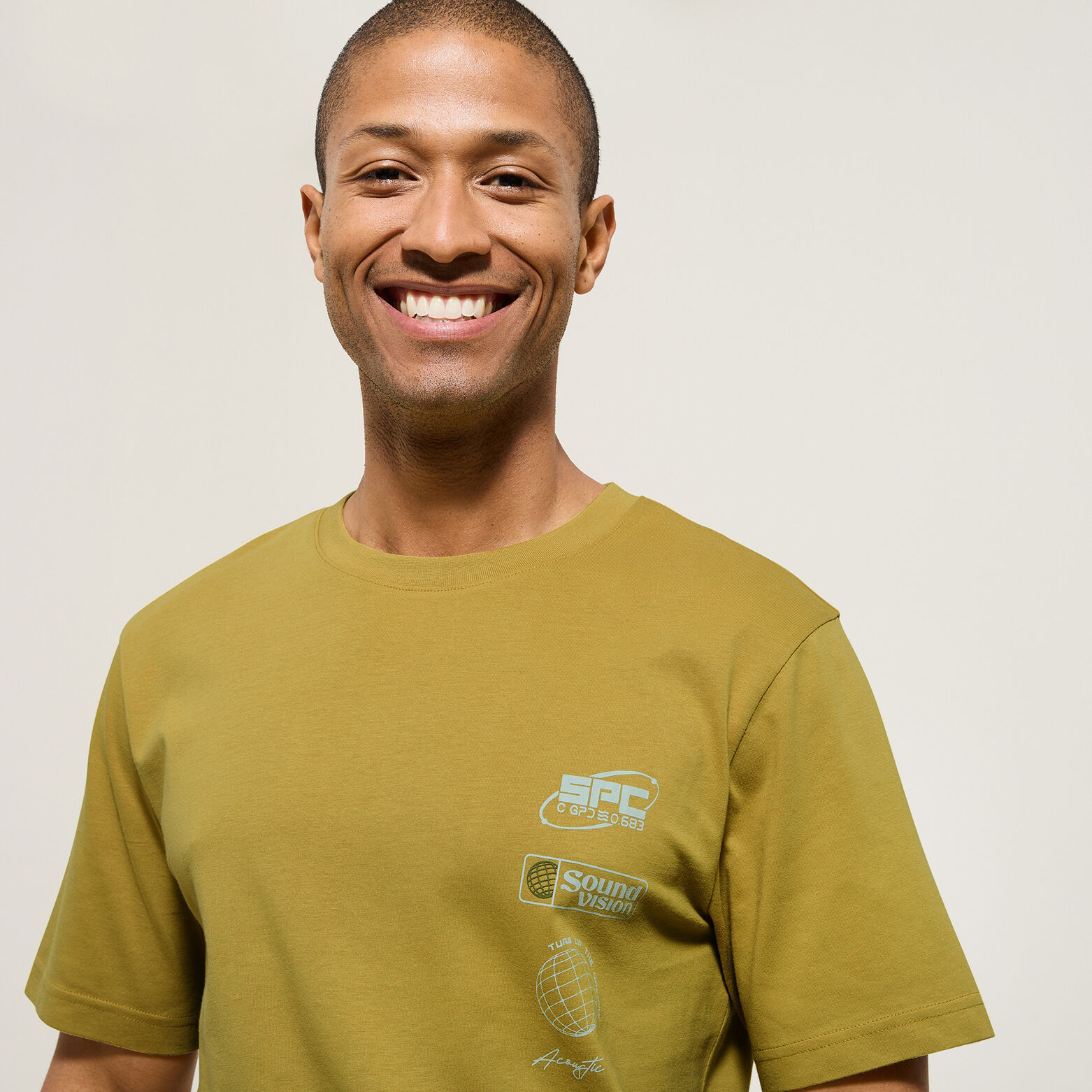 Tee shirt col rond imprim&eacute; en coton