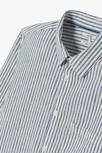 Chemise en coton lin ray&eacute;e