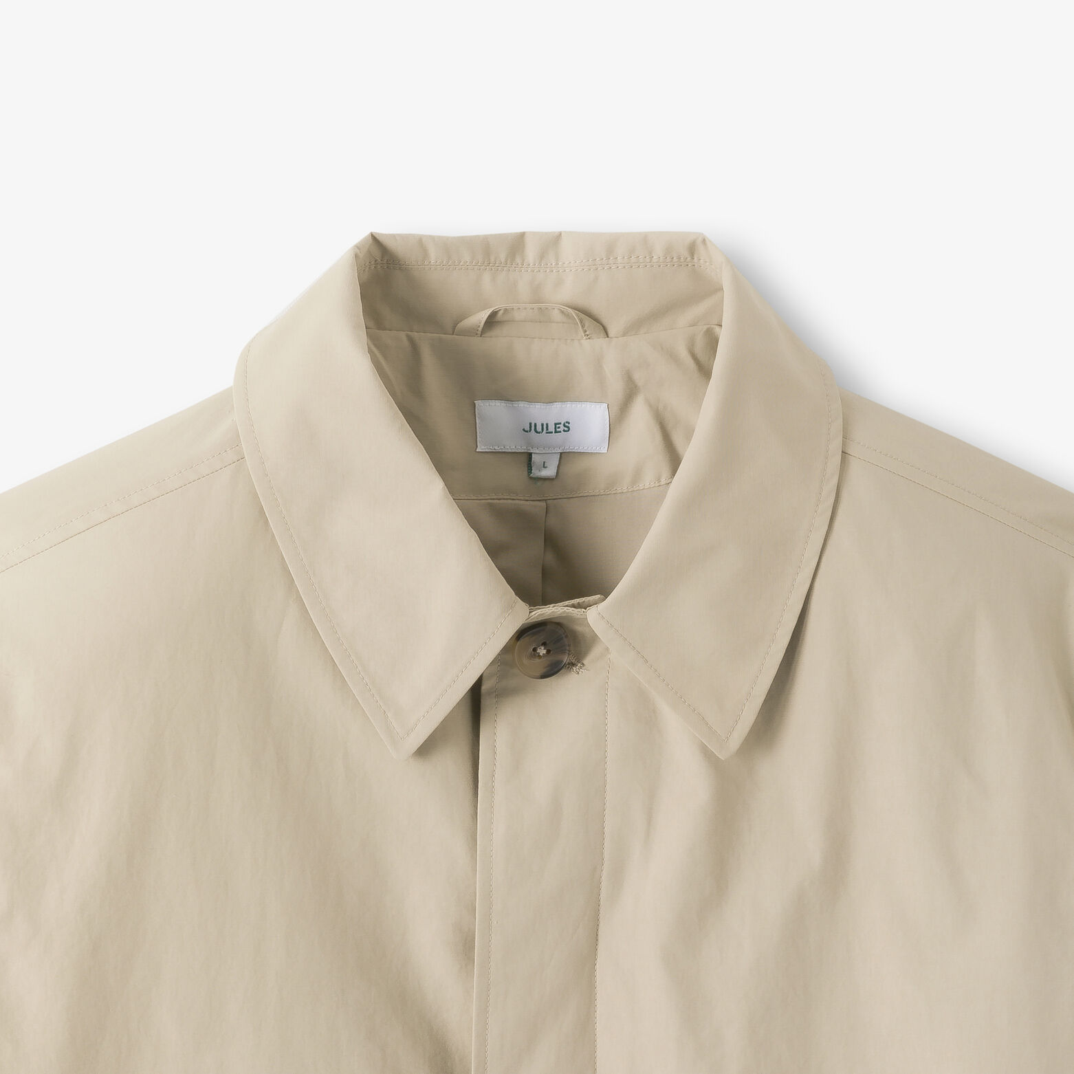 Trench long col chemise doubl&eacute;