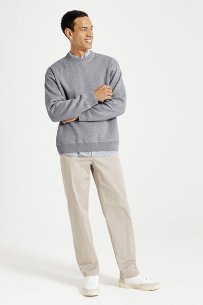 Pull col rond relax tricotage jacquard