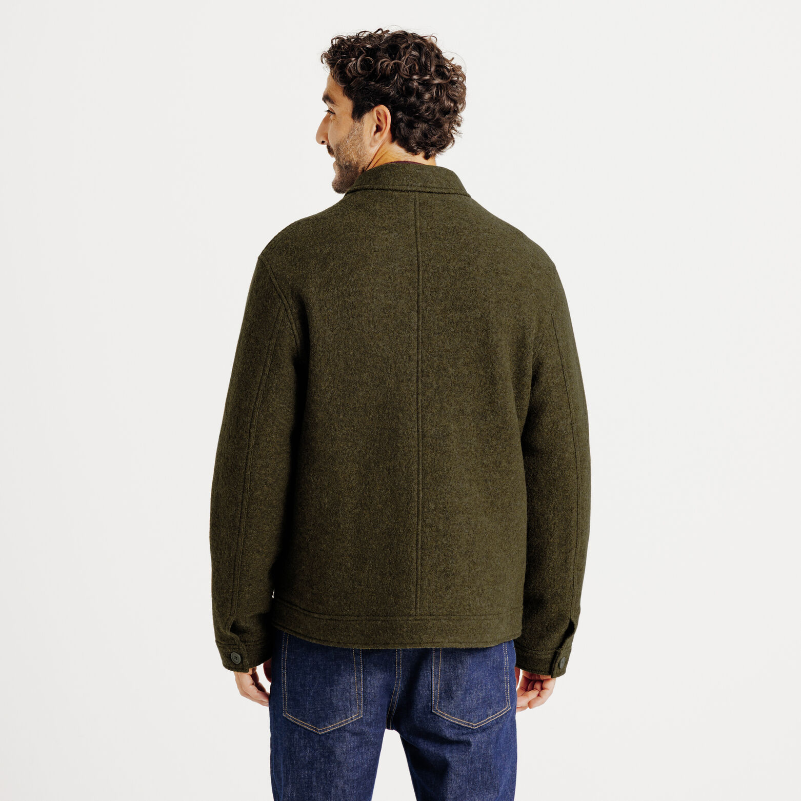 Blouson en laine col chemise