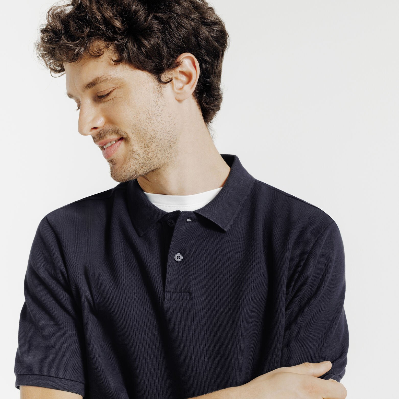 Polo manches courtes piqu&eacute; uni