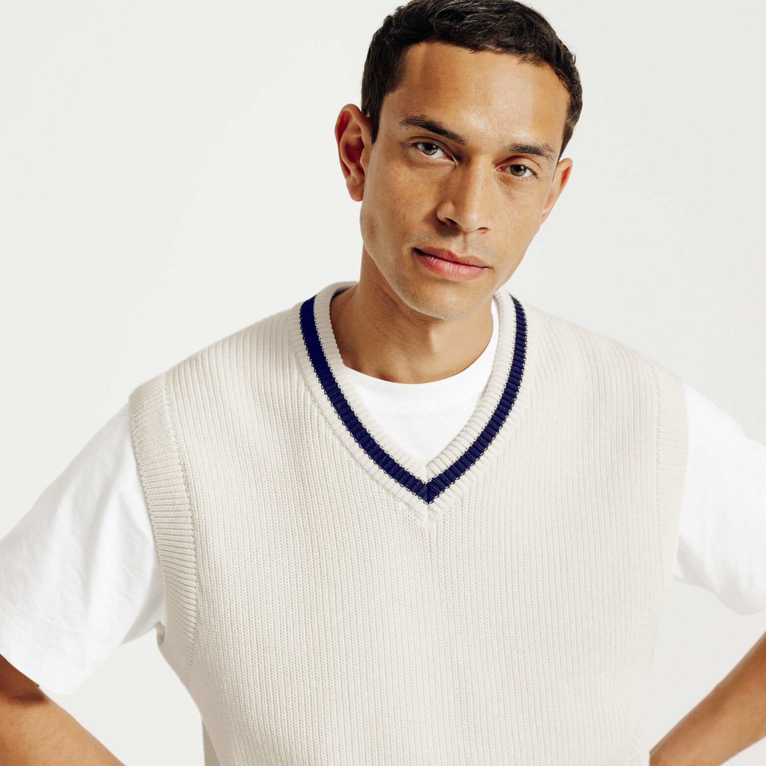 Trui met V-hals zonder mouwen