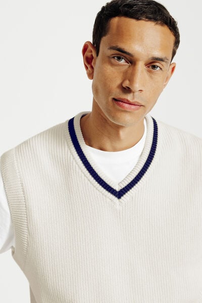 Trui met V-hals zonder mouwen