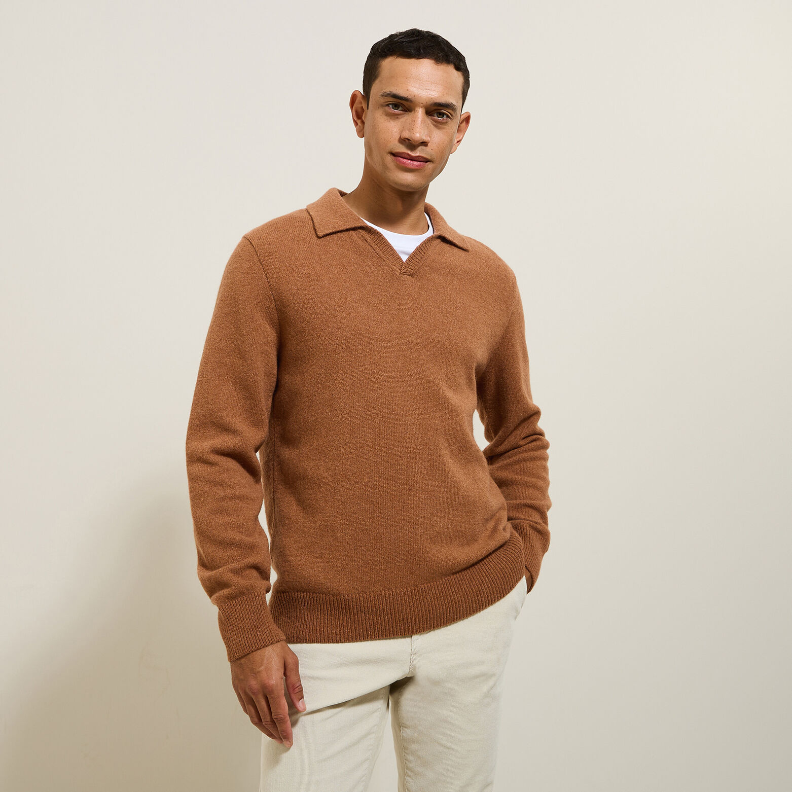 Polo in tricot met resortkraag