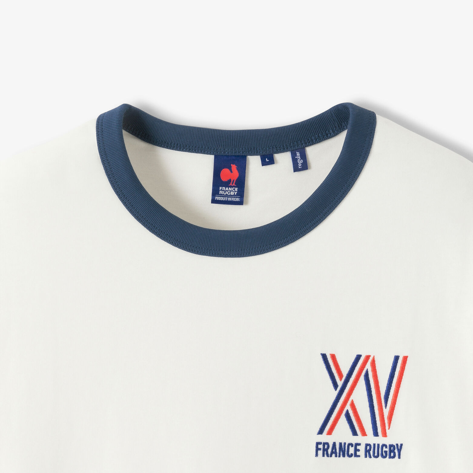 Tee shirt brod&eacute; poitrine licence France Rugby
