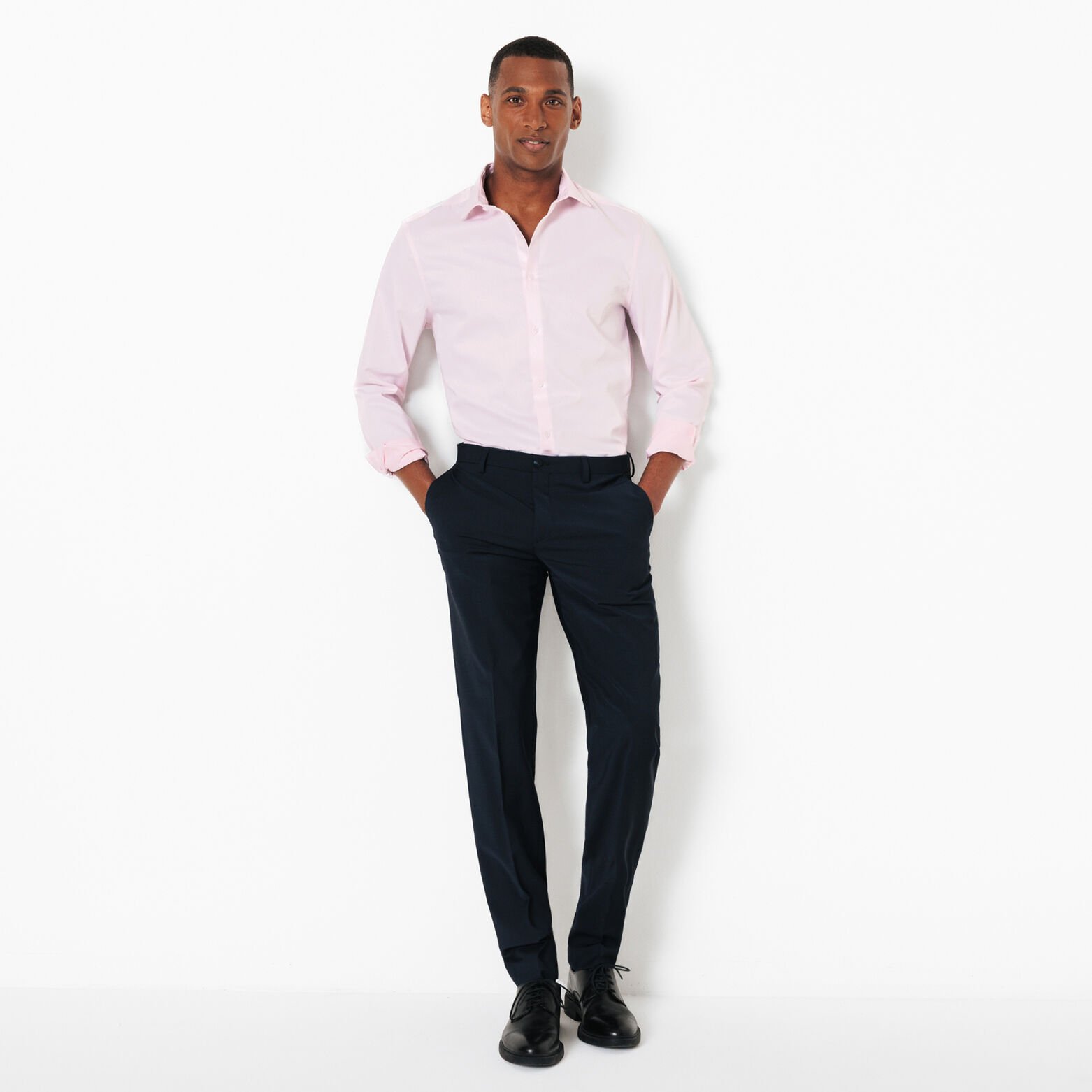 Slim effen strijkvrij hemd in katoen