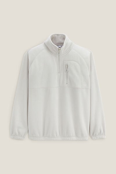 Sweat col montant zipp&eacute; polaire