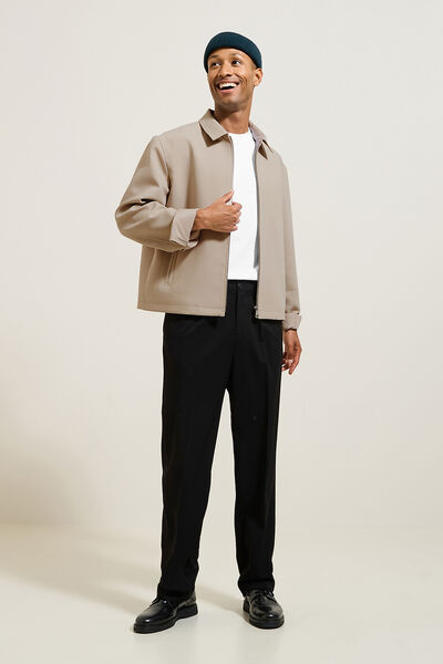 Veste mi-saison zipp&eacute;e col chemise