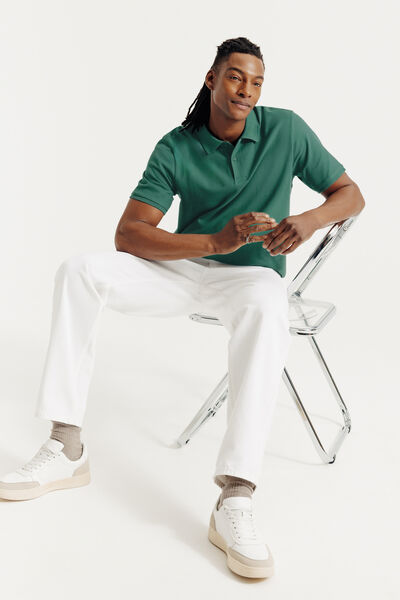 Polo manches courtes piqu&eacute; uni