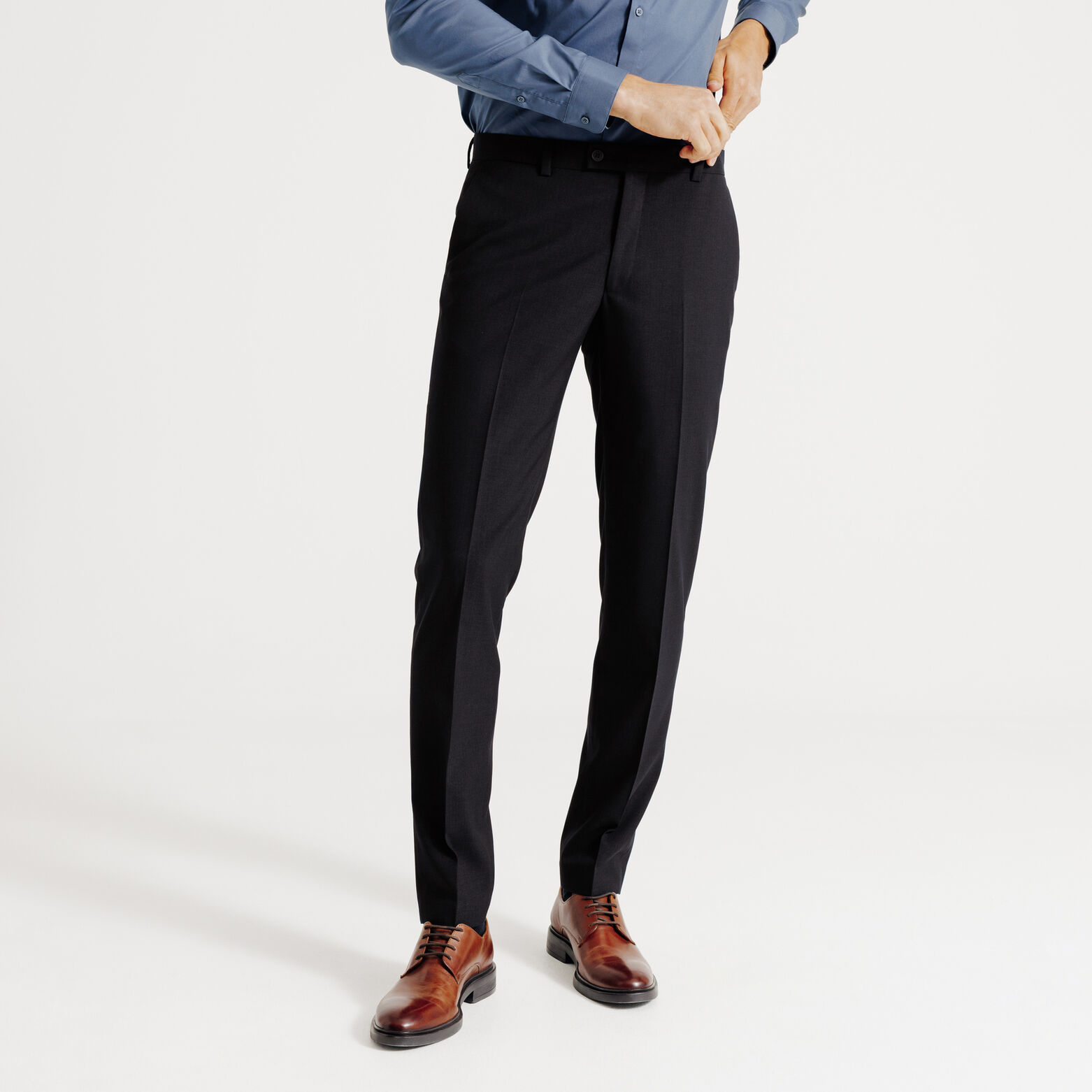 Costume 2 pi&egrave;ces slim motif chevron - Bleu