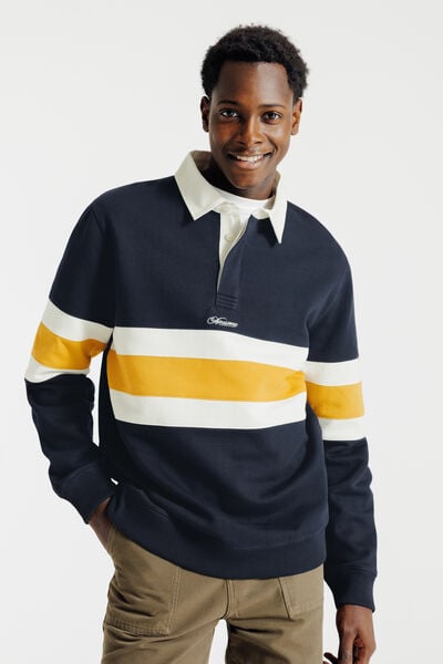 Sweat col polo contrast&eacute; animation