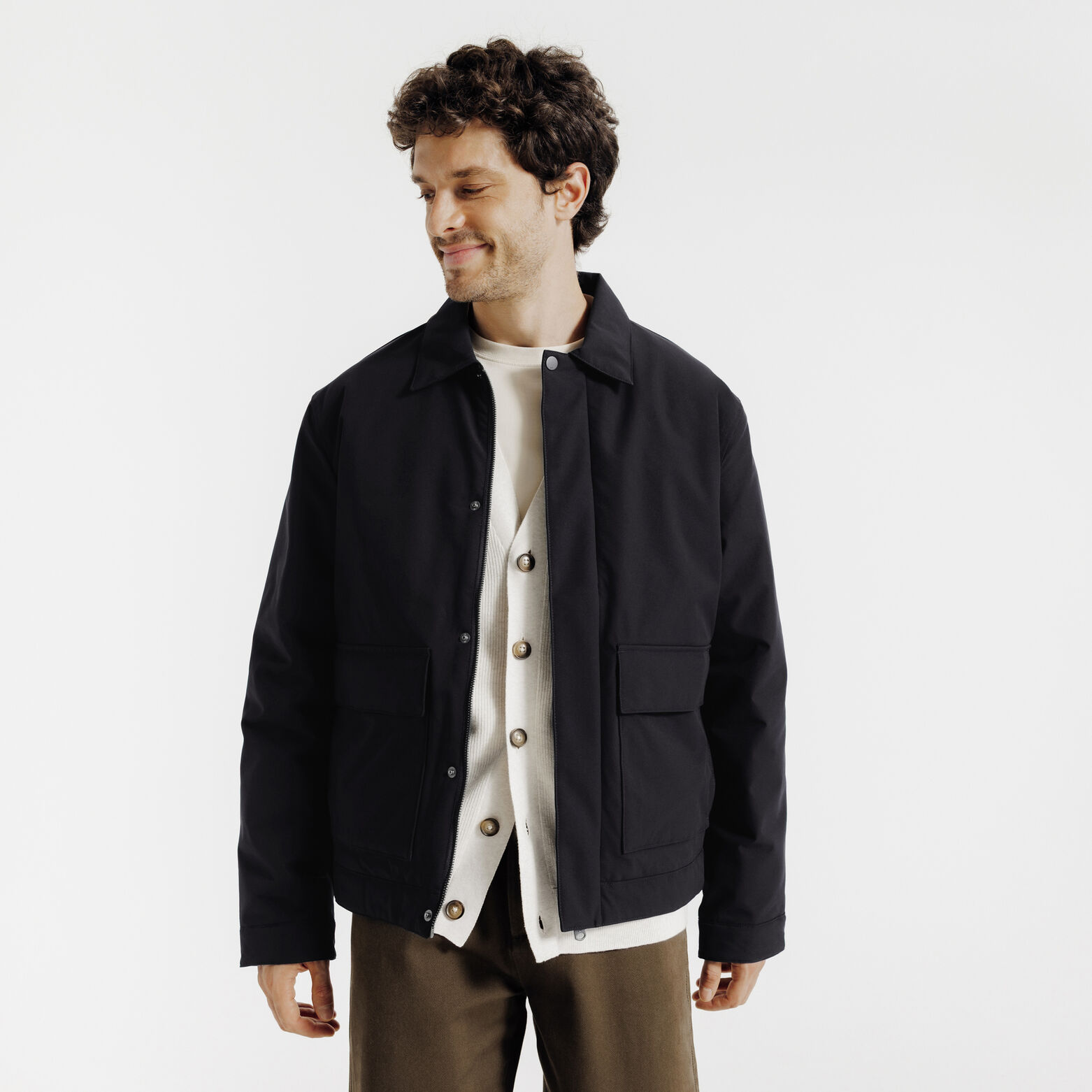 Blouson col chemise rembourr&eacute;