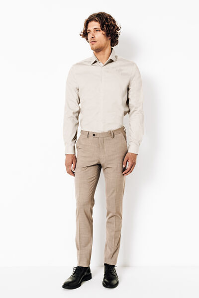 Chemise sans repassage en coton unie slim