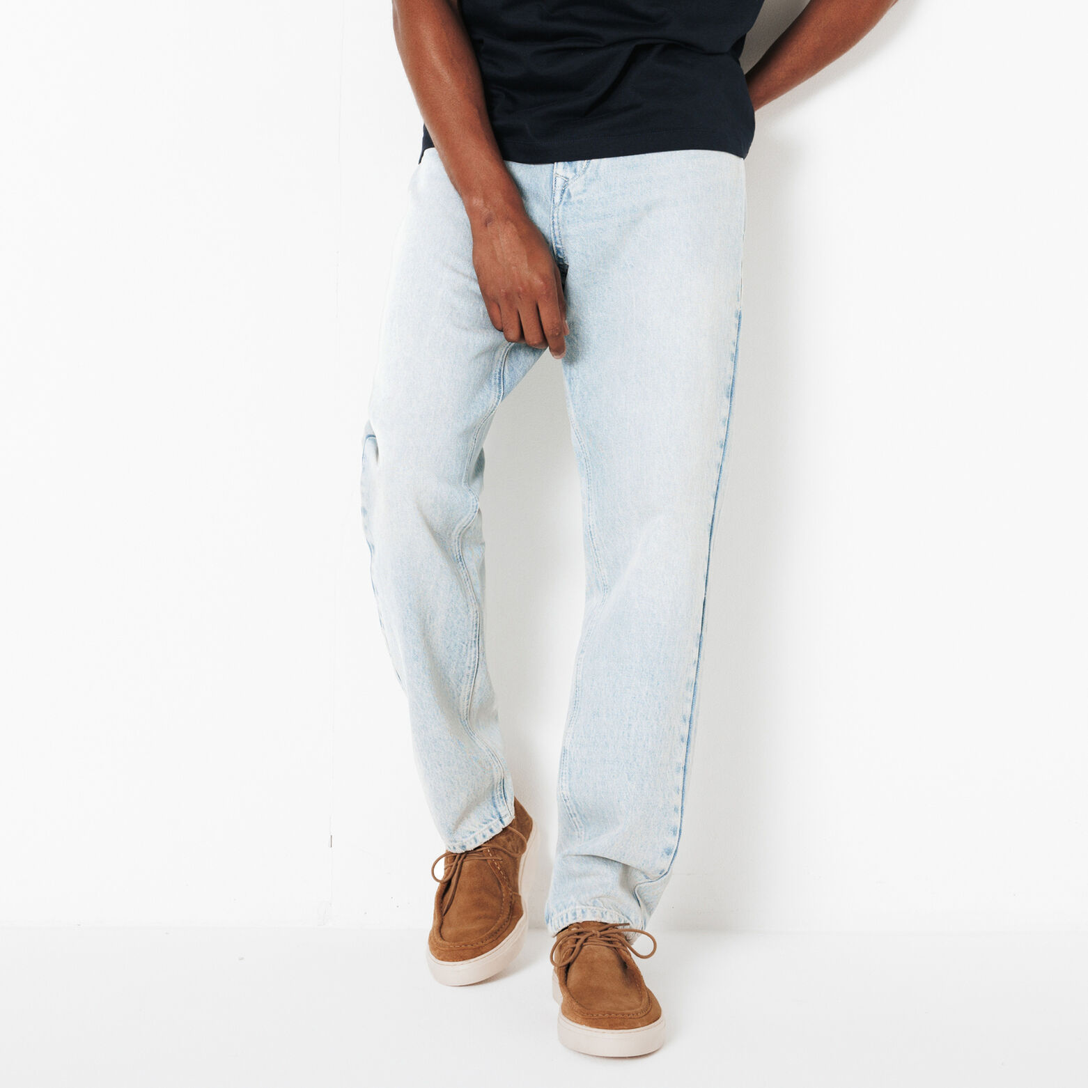 Jean straight rigide 3 longueurs