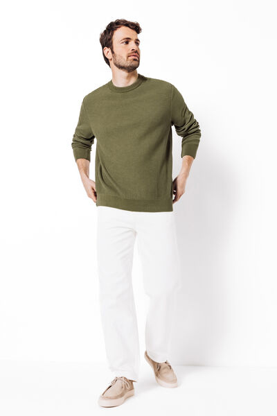 Pull col rond c&ocirc;te fantaisie