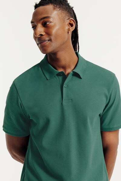 Polo manches courtes piqu&eacute; uni