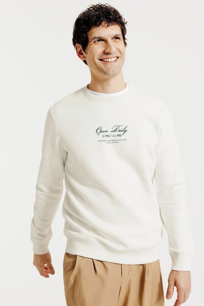 Sweat col rond imprim&eacute; devant dos