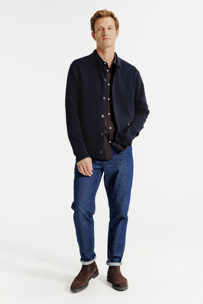 Gilet cardigan boutonn&eacute; col polo