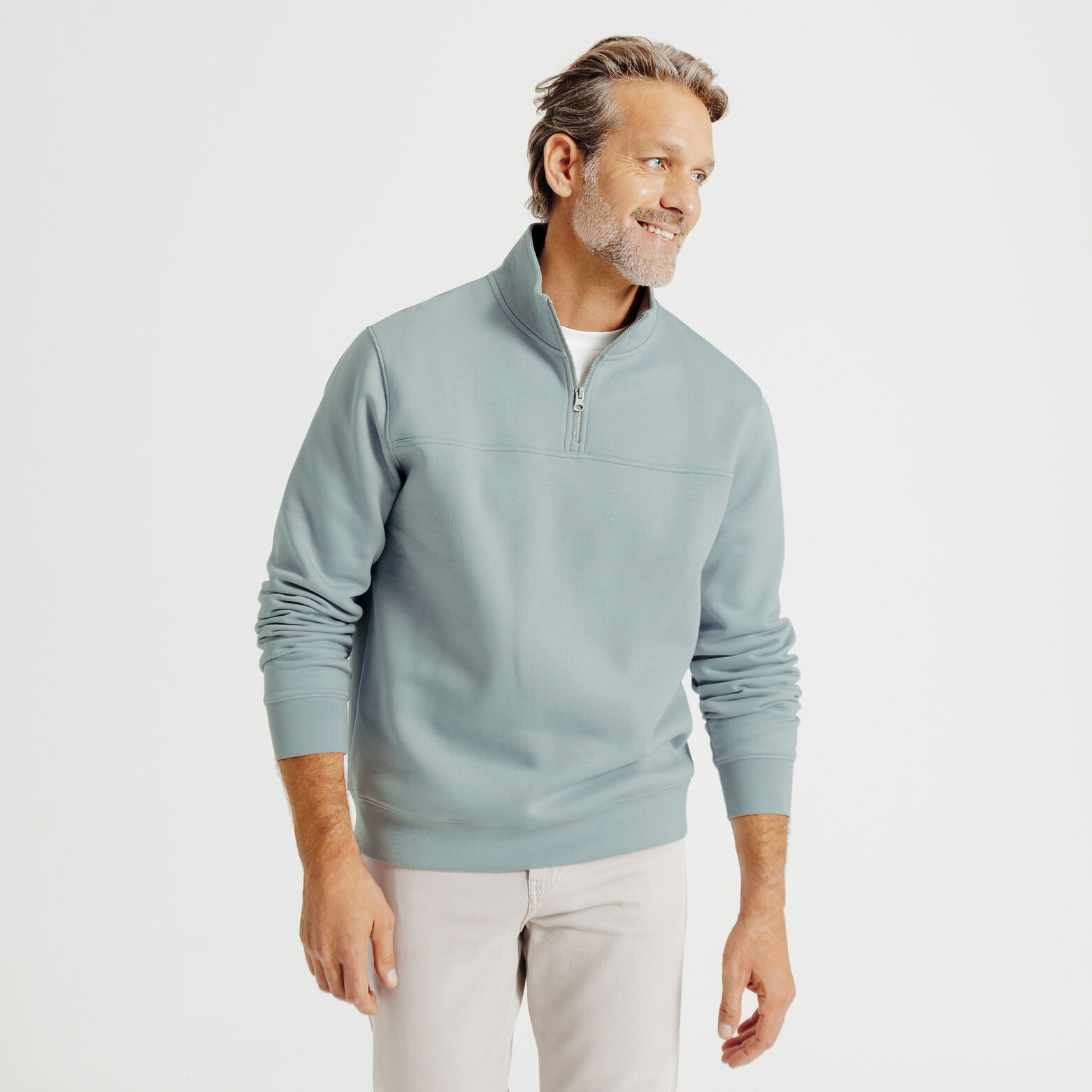 Sweat col montant zipp&eacute; uni